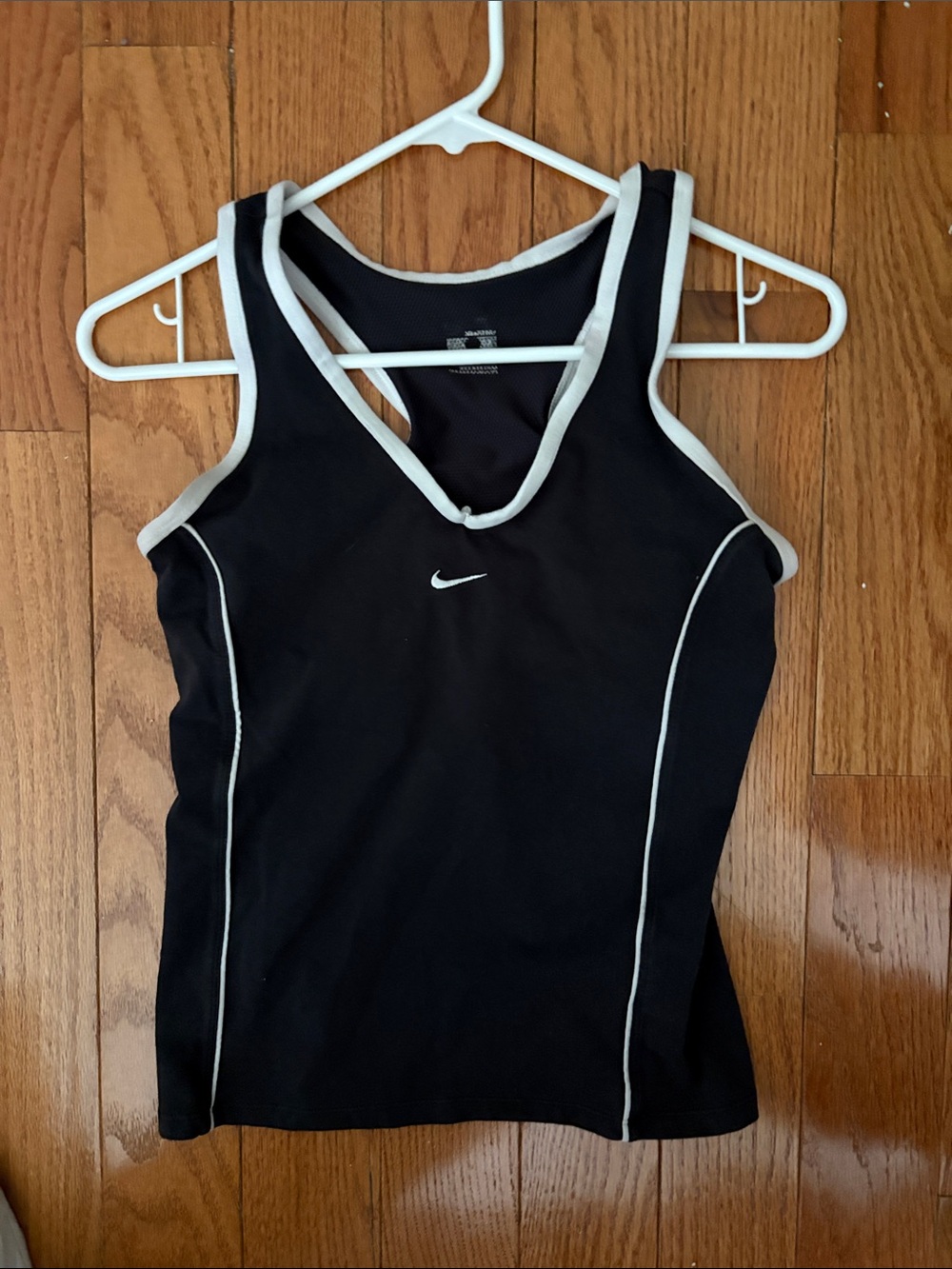 Nike Black Tank Top with White Piping